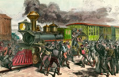 Strike on the railway line connecting Baltimore, Ohio by Unknown artist