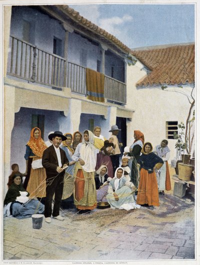 Group of gypsies in Triana, suburb of Seville by Unknown artist