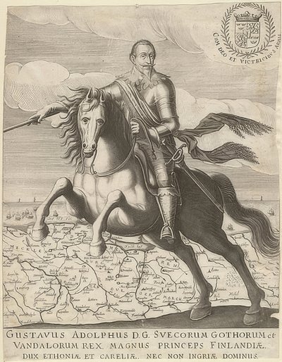 Gustav II Adolf in Front of a Map of Pomerania by Unknown
