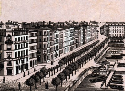 Hamburg, Germany: view of the old Jungfernstieg. in 