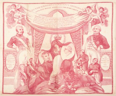 Handkerchief commemorating George III and Edward, Duke of Kent by Unknown artist