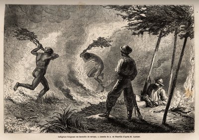 Indigenous Kanaks Igniting a Savannah Fire by Unknown artist