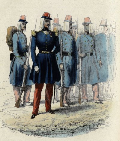 Infantry of the French army in 1830 in Algeria, officer, non-commissioned officers and soldiers, In 