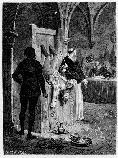 Inquisition scene with torture by Unknown artist