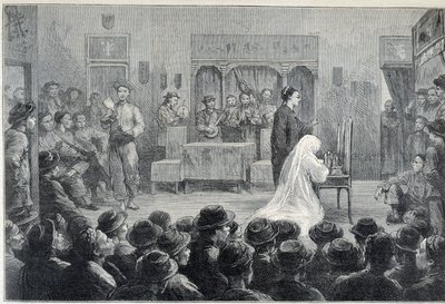 Inside a Chinese Theatre in California, Towards the End of the 19th Century by Unknown artist