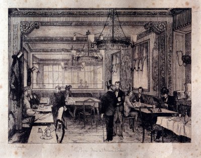 Inside view of the cafe Le Procope in the rue de l