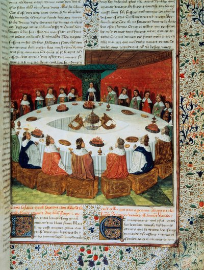 King Arthur and the Knights of the Round Table attending the Appearance of the Holy Grail by Unknown artist