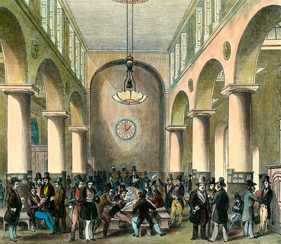 London Stock Exchange: Stock Exchange in London in the 19th century by Unknown artist