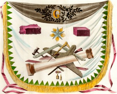 Masonic Apron Depicting Symbols of Freemasonry by Unknown artist