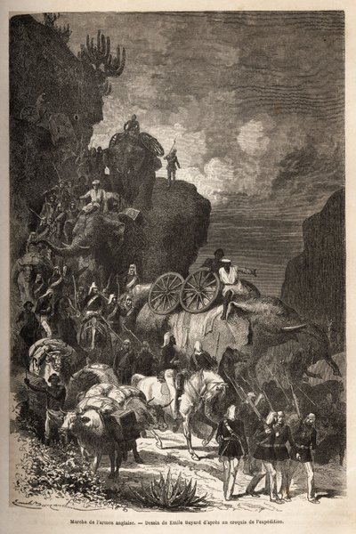 March of the English Army Towards the Dalanta Plateau by Unknown artist