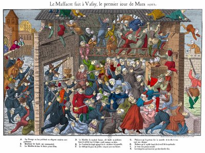 Massacre of the Protestant Population in Wassy (Vassy) on 01/03/1562 by the people of Guise (beginning of the Religious Wars) by Unknown artist
