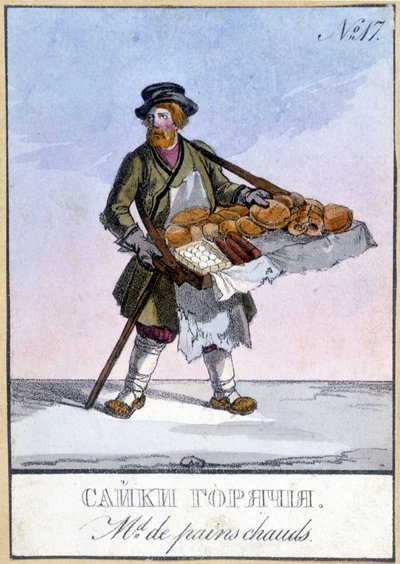 Merchant of hot breads in Russia in the 19th century by Unknown artist