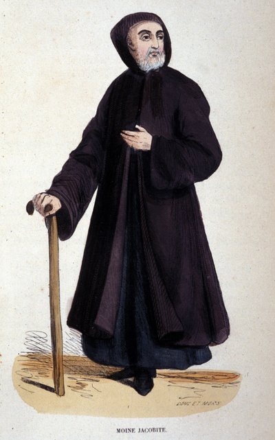 Jacobite monk (engraving from an album on religious orders, Paris) by Unknown artist