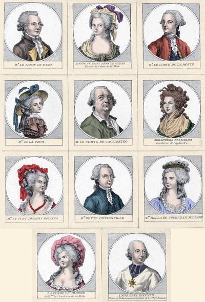 Necklace Affair - The chief characters involved in the Affair of the 
