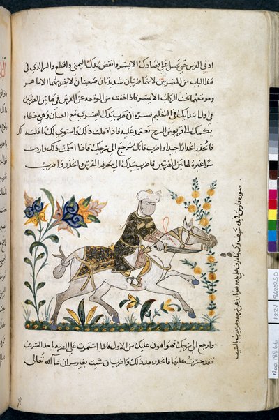 Nihāyat al-suʾl wa-al-umnīyah fī taʿlīm al-furūsīyah, Add MS 18866, f.122v, c.1371 by Unknown artist