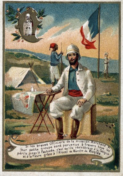 Officer of the Marchand Mission. 19th century chromolithography by Unknown artist