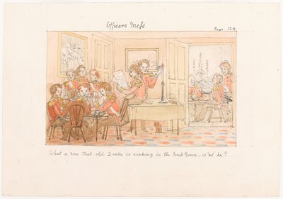 Officers Mess, from Scenes of Life in an Infantry Regiment by Unknown artist