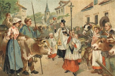 Old custom celebrated in the Nivernais region: the blessing of the herds by Unknown artist