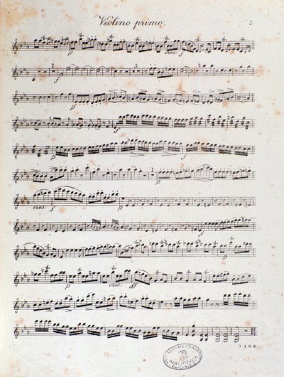 Page of musical score of the overture of Alruna by Louis Spohr by Unknown artist