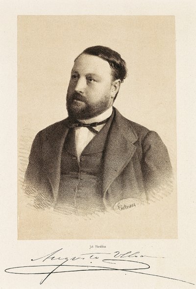 Portrait of Augusto Ulloa, Spanish politician. Engraving by Unknown artist