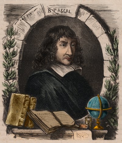 Portrait of Blaise Pascal, French Physicist, Mathematician and Writer - engraving from 1879 by Unknown artist