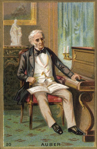 Portrait of Daniel François Esprit Auber (1782-1871), French composer. Chromolithography 19th century by Unknown artist