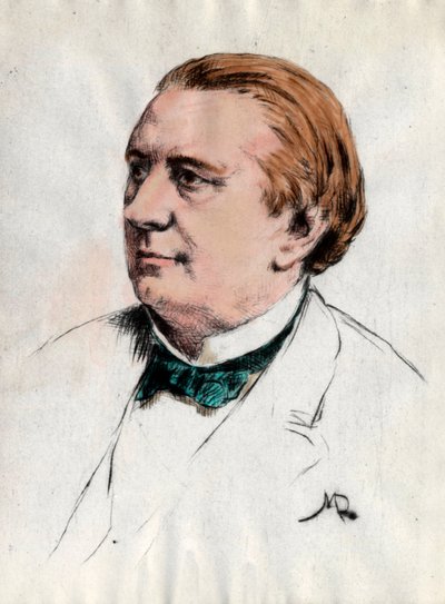 Portrait of Eugene Labiche. Engraving of the 19th century. Private collection by Unknown artist