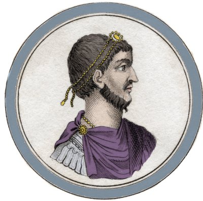 Portrait of Flavius Claudius Julianus (331-363), named Julian the Apostate. Engraving of the 19th century by Unknown artist