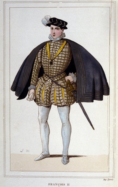 Portrait of Francois II (1544 - 1560), King of France engraving from 1830 by Unknown artist