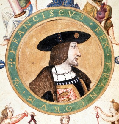 Portrait of Francois I, Miniature of the 16th Century by Unknown artist