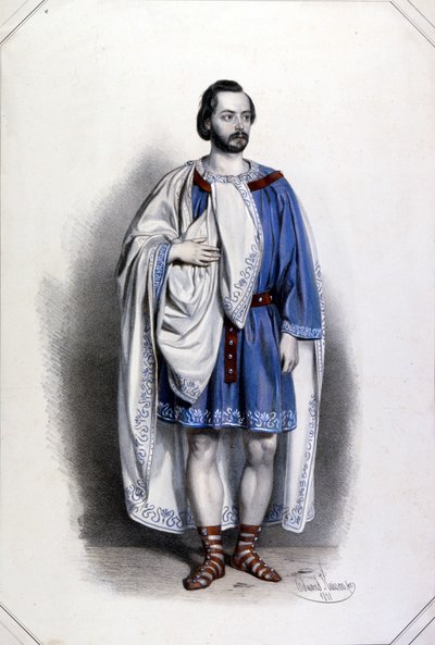 Portrait of Gaetano Fraschini in the role of Foresto in the opera 