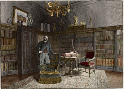 Portrait of Gustave Eiffel (1832-1923), French engineer in 1892 in his office. by Unknown artist