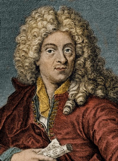Portrait of Jean-Baptiste Lully (Giovanni Battista Lulli) (1632-1687) - Engraving by Unknown artist