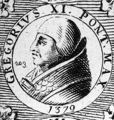 Portrait of Pope Gregory XI elected in 1370 and died in 1378 by Unknown artist