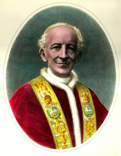 Portrait of Pope Leo XIII (Leone XIII) elected in 1878 and died in 1903 by Unknown artist