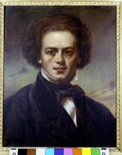 Portrait of Robert Schumann (1810-1856), German composer. Anonymous painting around 1840. Museo Teatrale alla Scala. by Unknown artist
