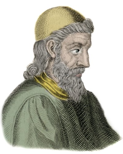 Portrait of Saint Bede the Venerable (Beda Venerabilis) (672-735) Monk and Doctor of the Church - Engraving by Unknown artist