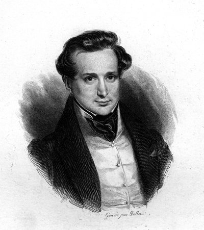 Portrait of Victor Hugo, etching by Pollet, 19th century by Unknown artist