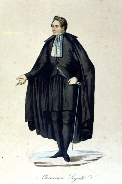 Portrait of a Secret Camera from the Vatican State. 19th Century Engraving by Unknown artist