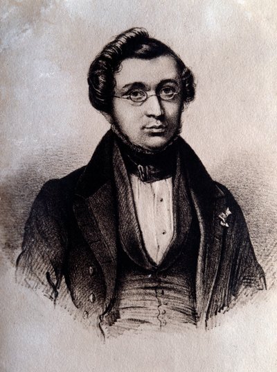 Portrait of english composer Adolphe Adam. Engraving. 19th century Bologna, civico museo bibliografico by Unknown artist