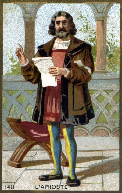 Portrait of the Ariosta (1474 - 1533) or Ludovico Ariosto. Chromolithography of the late 19th century by Unknown artist