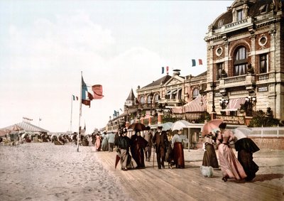 Promenade - Grand salon - Trouville. Photochrome ca. 1890 by Unknown artist