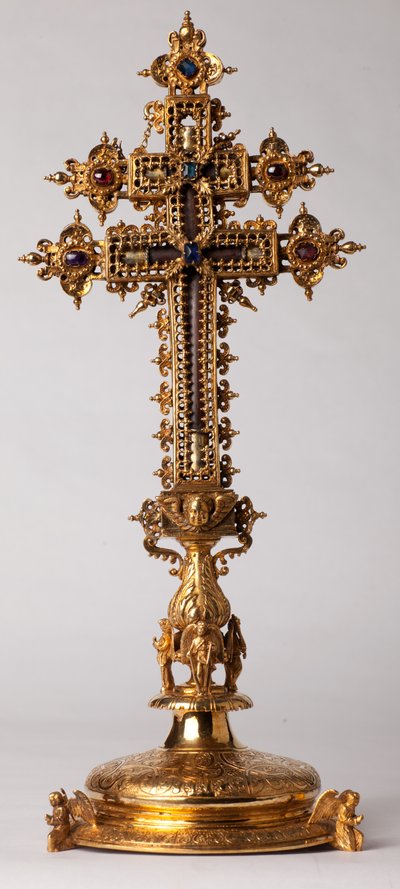 Reliquary Cross. Metalsmithing with Jewels. Origin Abbey (Saint-Amand Tournai, ex-Elnone). 16th Century by Unknown artist