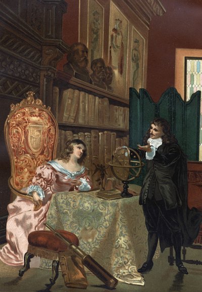 René Descartes giving lessons in philosophy to Queen Christine of Sweden, circa 1649-1650 by Unknown artist
