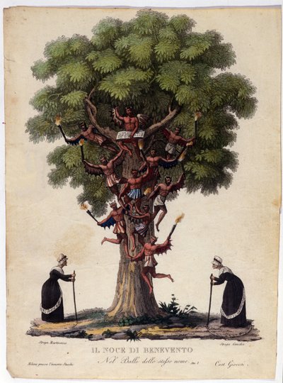 Representation of Benevent walnut, witches and demons of the legend that inspired the ballet 