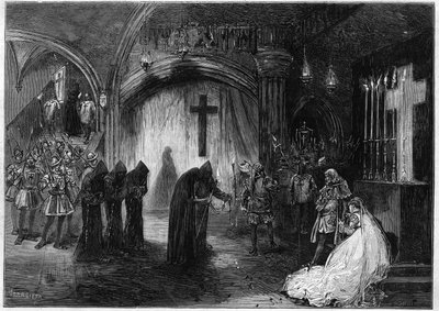 Representation of “Marie Tudor” Drama in Three Days and Prose by Victor Hugo, at the Theatre de la Porte Saint Martin in Paris in 1873. by Unknown artist