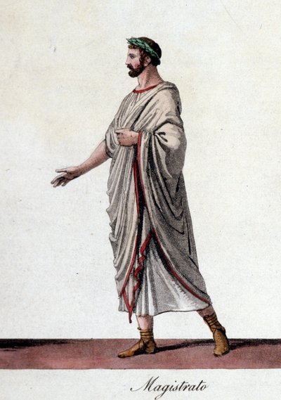Representation of a Roman Magistrate. Engraving from the Beginning of the 19th Century by Unknown artist