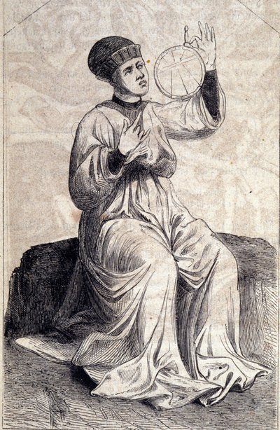 Representation of an Astrologer Using an Astrolabe in the 15th Century. Engraving from 