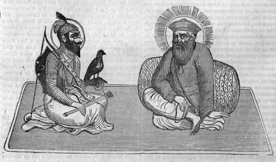 Representation of the founders of Sikhism: Guru Nanak (1469-1539) and Guru Gobind Singh (1666-1708). In 