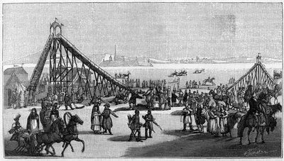 Rollercoaster in Russia from an old original drawing by Sauerweid. in 